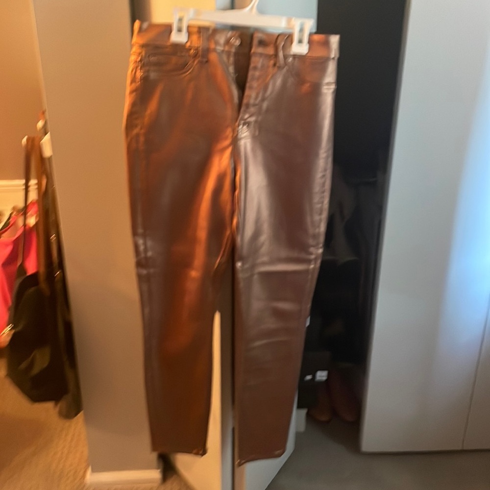 7 for all mankind gold metallic jeans